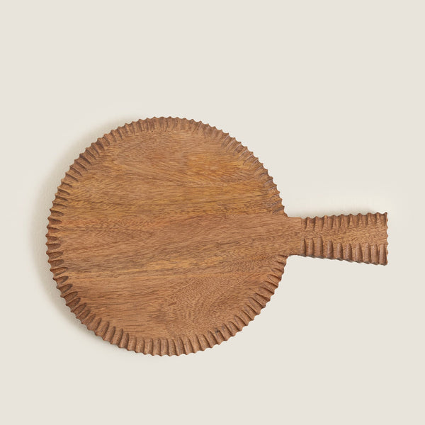 Chakra Simple Nature Round Chopping Board 37X26 Cm Natural