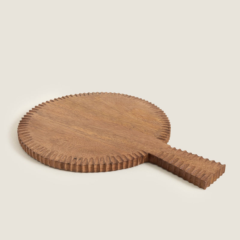 Chakra Simple Nature Round Chopping Board 37X26 Cm Natural
