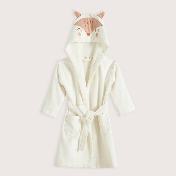 Chakra Fox Hoodie Bathrobe Vanilla