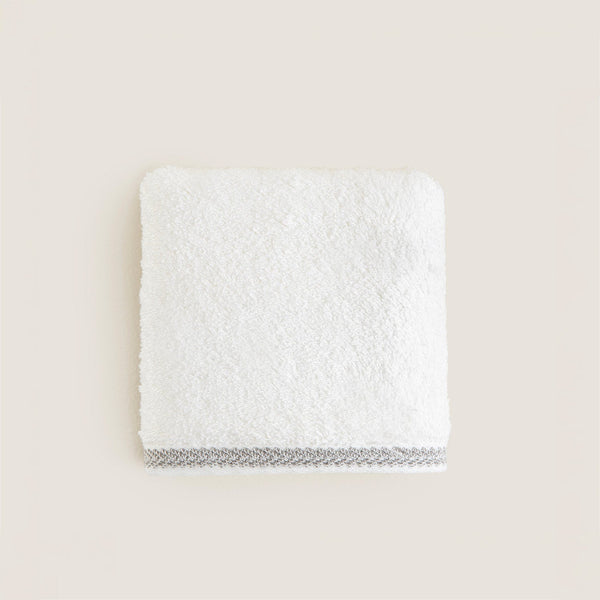 Chakra Herringbone Towel 30X50 Cm White
