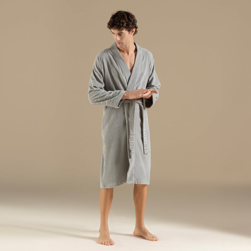 Chakra Derin Unisex Bathrobe Light Grey