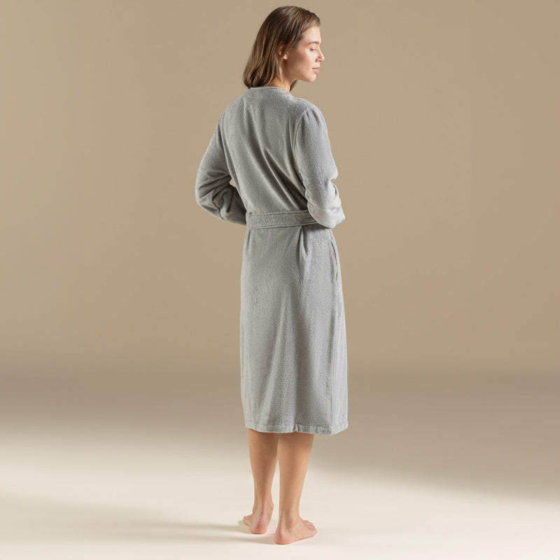 Chakra Floss Women Bathrobe Light Grey