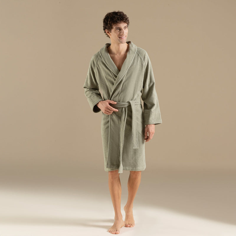Chakra Solid Unisex Bathrobe Light Green
