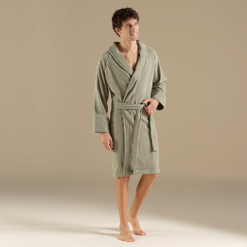 Chakra Solid Unisex Bathrobe Light Green