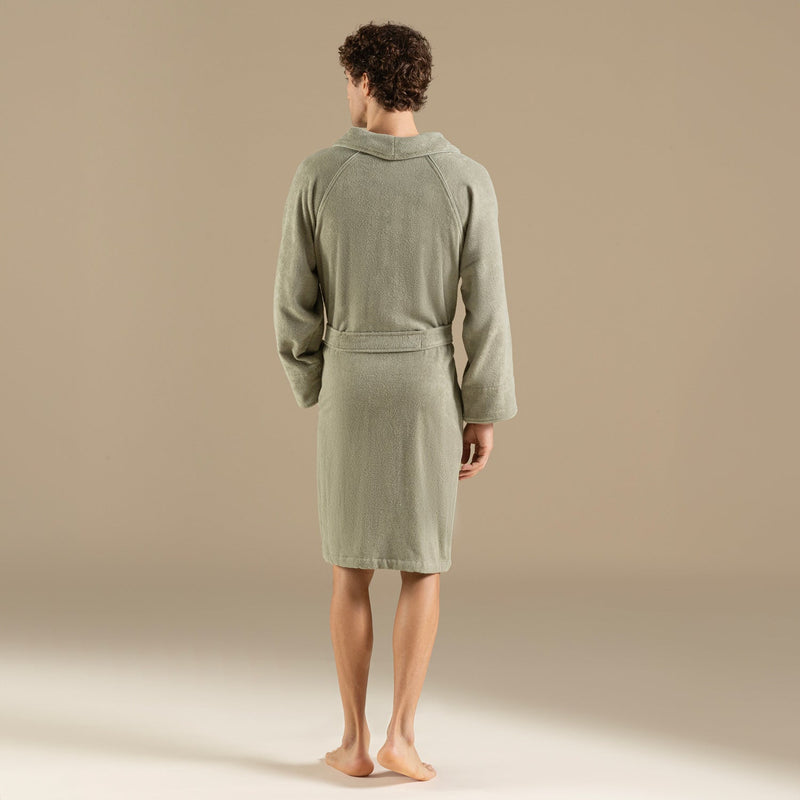 Chakra Solid Unisex Bathrobe Light Green
