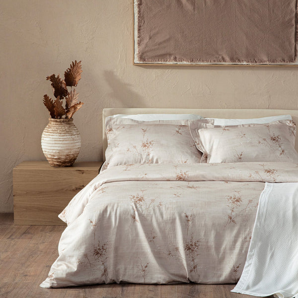 Chakra Fiorella Bedding Set Dbl Beige