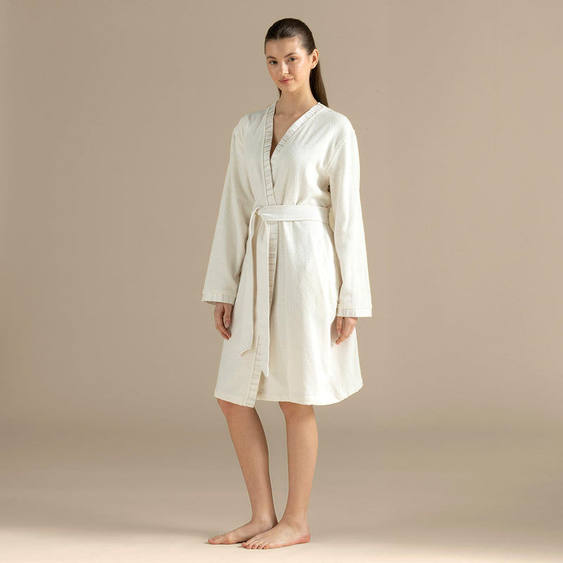 Chakra Perla Unisex Bathrobe Ecru