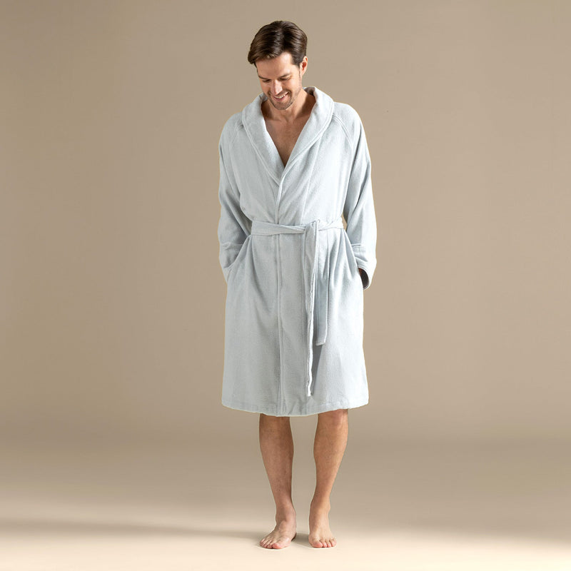 Chakra Solid Unisex Bathrobe Blue