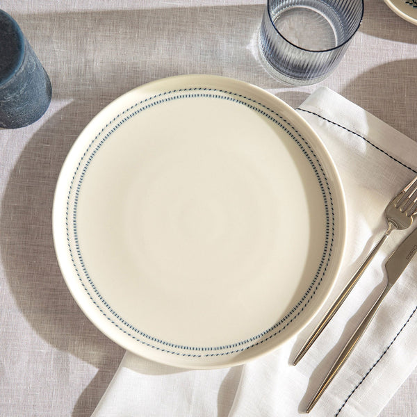Chakra Pelion Serving Plate 26Cm Blue - White