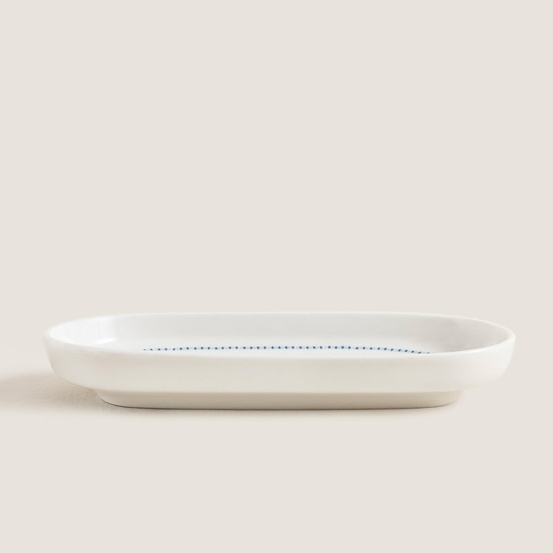 Chakra Pelion Oval Serving Plate 16 Cm Blue - White