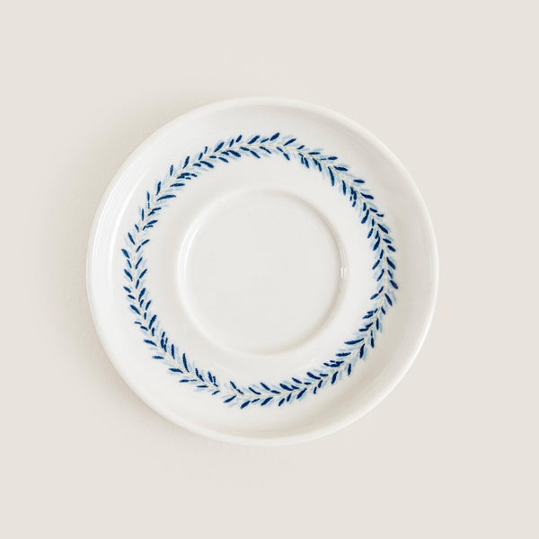 Chakra Flower Tea Plate Blue - White