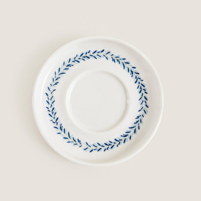 Chakra Flower Tea Plate Blue - White