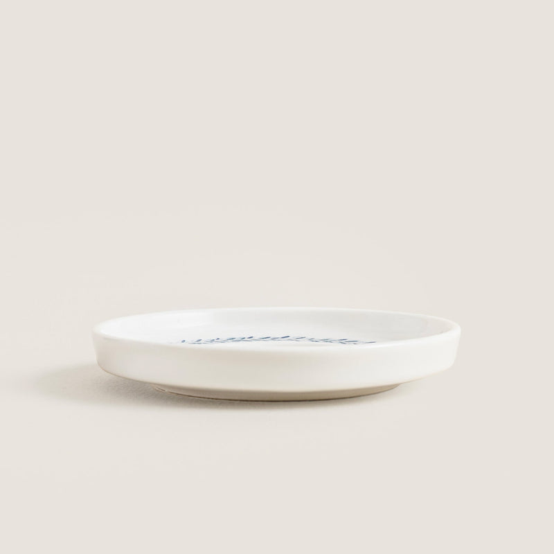 Chakra Flower Tea Plate Blue - White