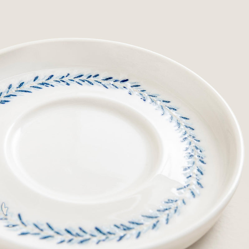 Chakra Flower Tea Plate Blue - White