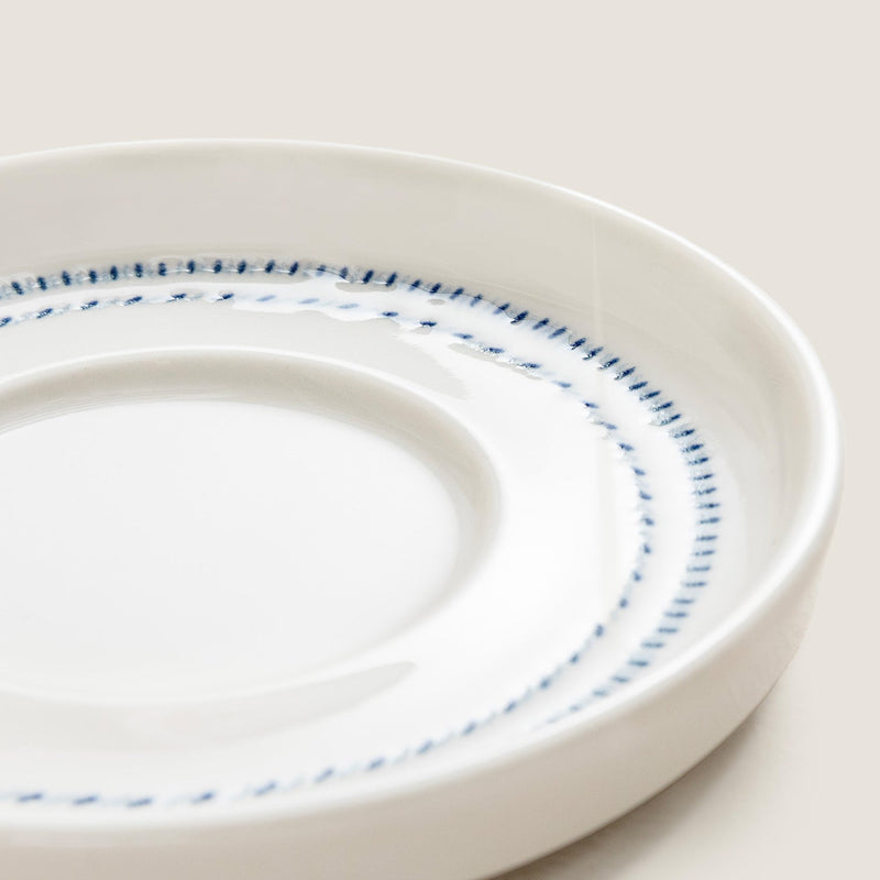 Chakra Dots Tea Plate Blue - White