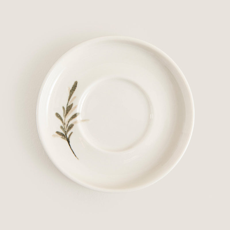 Chakra Oliva Branch Tea Plate Olive
