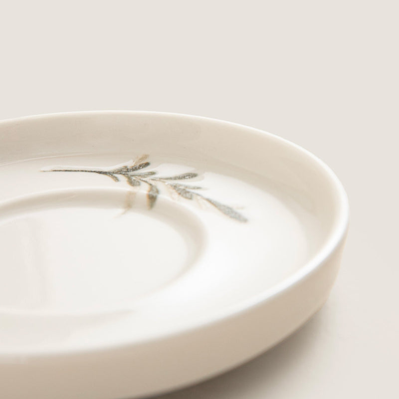 Chakra Oliva Branch Tea Plate Olive