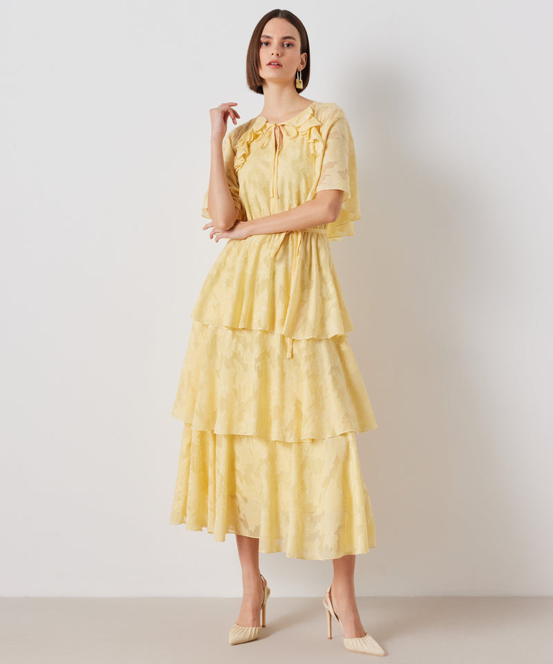 Ipekyol Patterned Layered Midi Dress Yellow