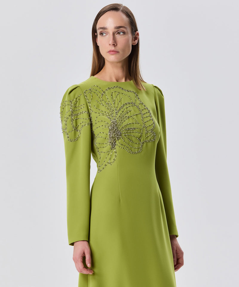 Machka Embroidered Detail Dress Green