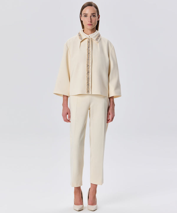 Machka Stone-Embellished Jacket Off White