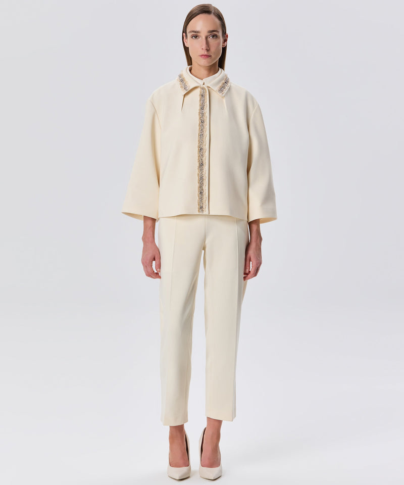 Machka Stone-Embellished Jacket Off White