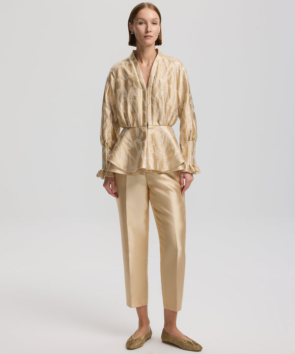 Ipekyol Shiny Textured Trousers Gold