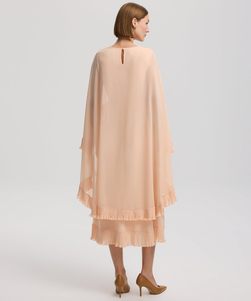 Ipekyol Cape-Effect Dress With Pleat Details Salmon