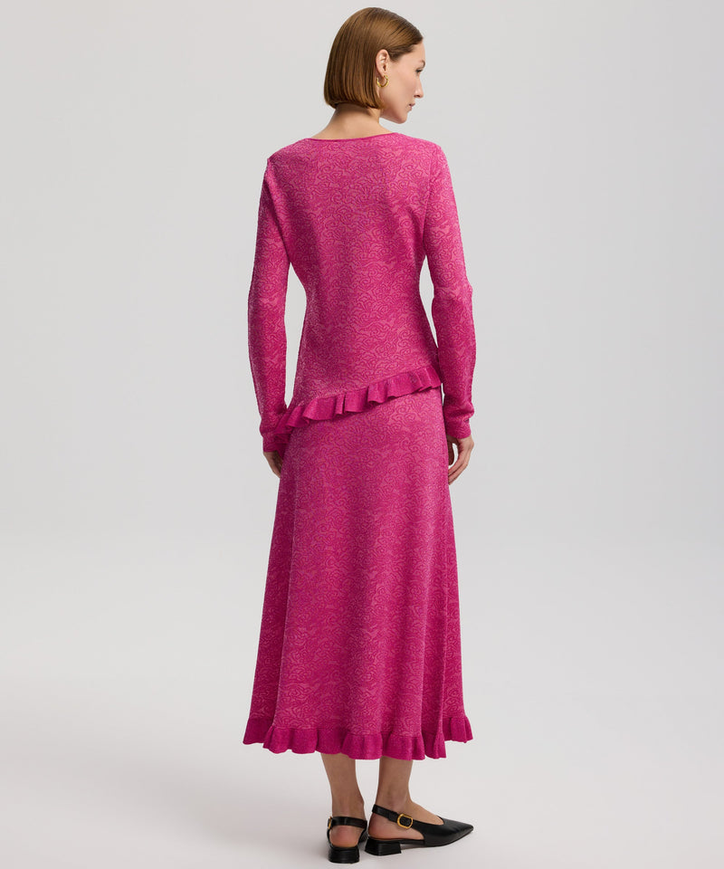 Ipekyol Asymmetrical Patterned Knitwear Fuchsia