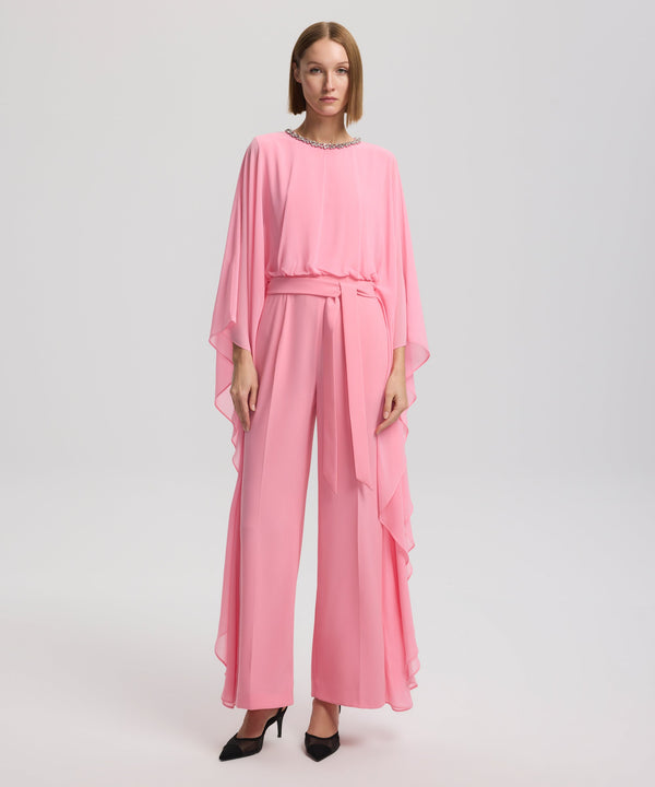 Ipekyol Jewel Neck Draped Jumpsuit Pink