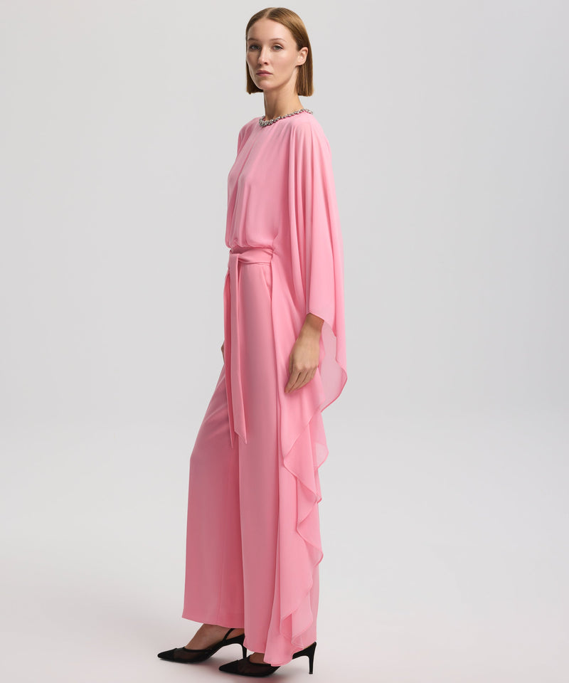 Ipekyol Jewel Neck Draped Jumpsuit Pink