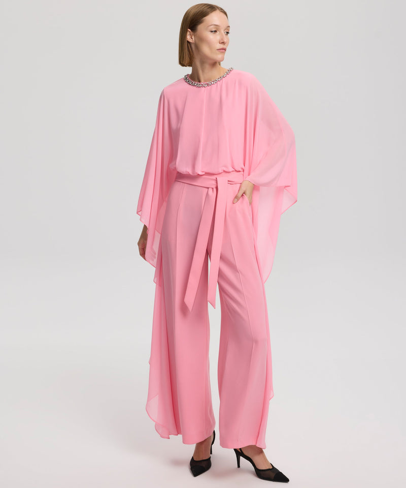 Ipekyol Jewel Neck Draped Jumpsuit Pink