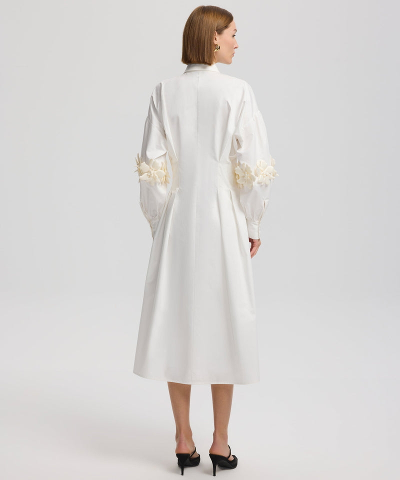 Ipekyol Sleeve Flower Details Dress  Off White