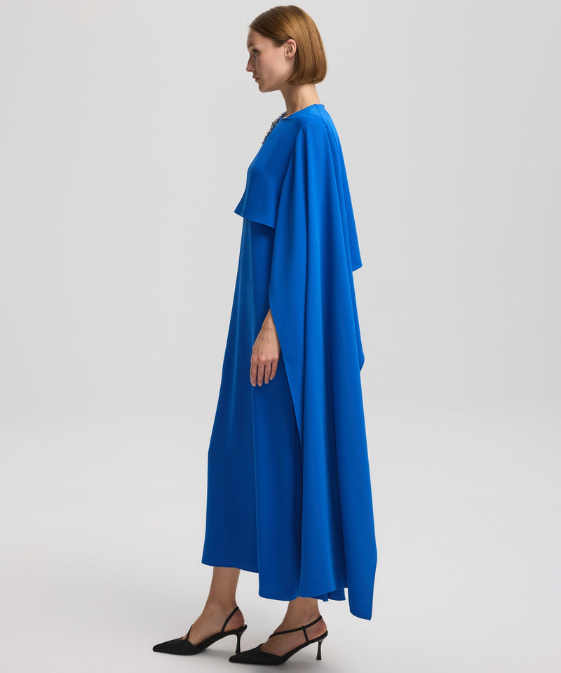 Ipekyol Cape-Effect Dress With Embellishment Sax