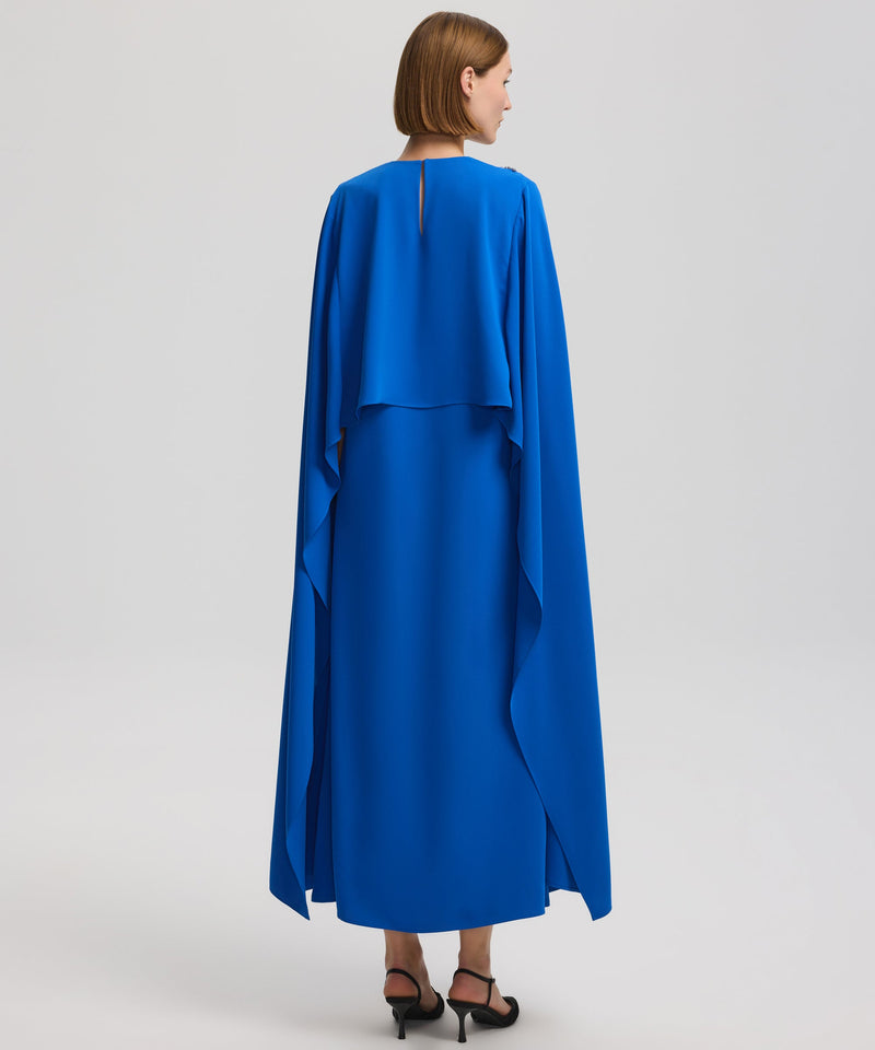 Ipekyol Cape-Effect Dress With Embellishment Sax