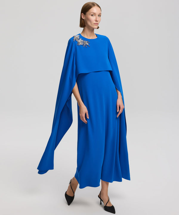 Ipekyol Cape-Effect Dress With Embellishment Sax