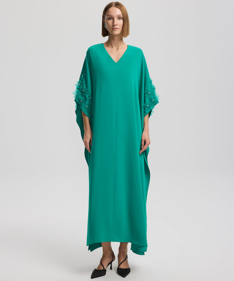 Ipekyol Flower-Embroidered V-Neck Dress Green