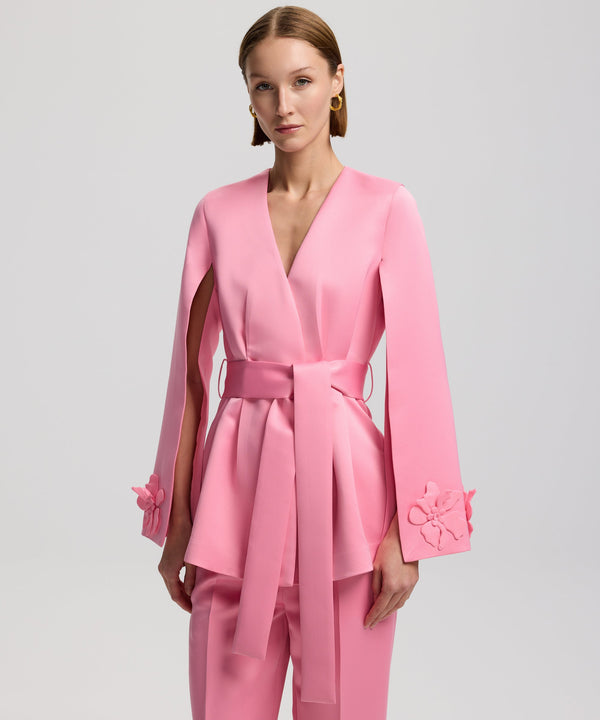 Ipekyol Detailed Sleeve Belted Jacket Pink