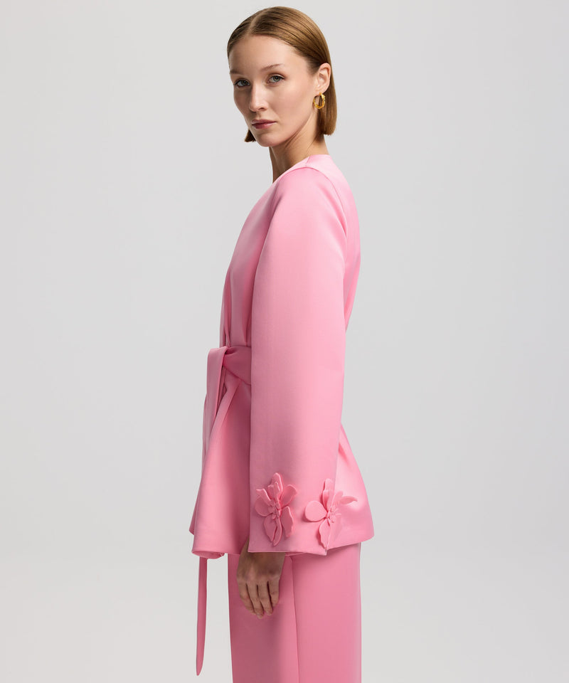 Ipekyol Detailed Sleeve Belted Jacket Pink