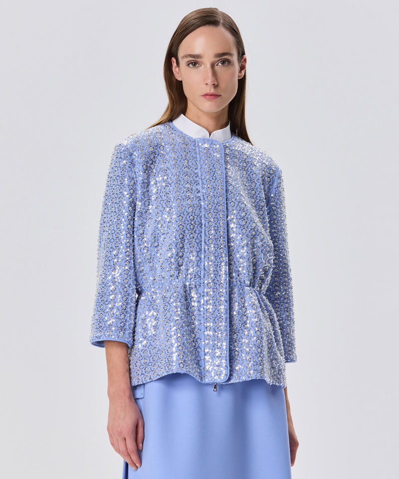 Machka Sequin-Embroidered Jacket Lavander