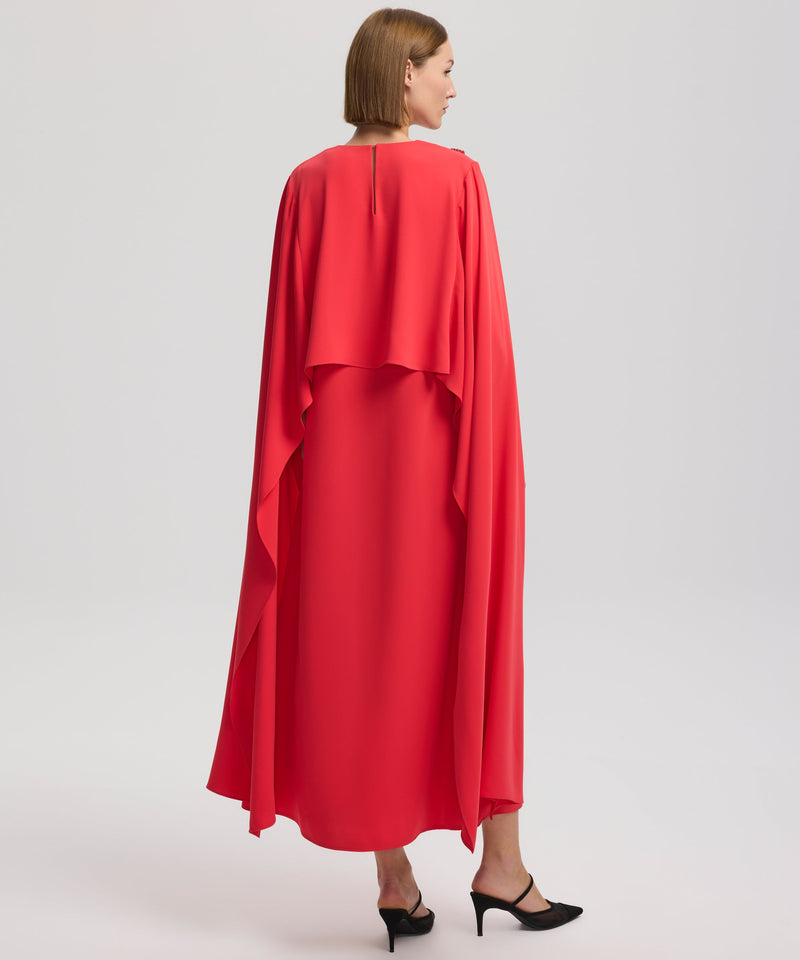 Ipekyol Cape-Effect Dress With Embellishment Vermillion