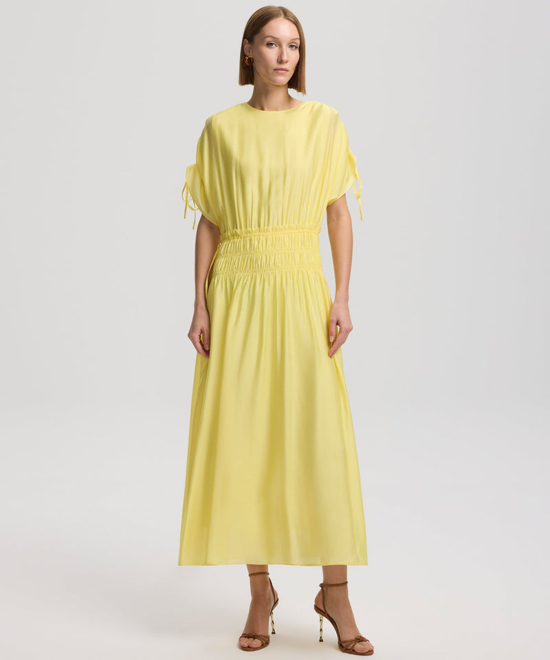 Ipekyol Pleated Waist Solid Dress Yellow