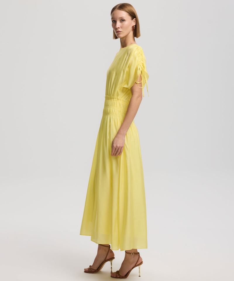 Ipekyol Pleated Waist Solid Dress Yellow