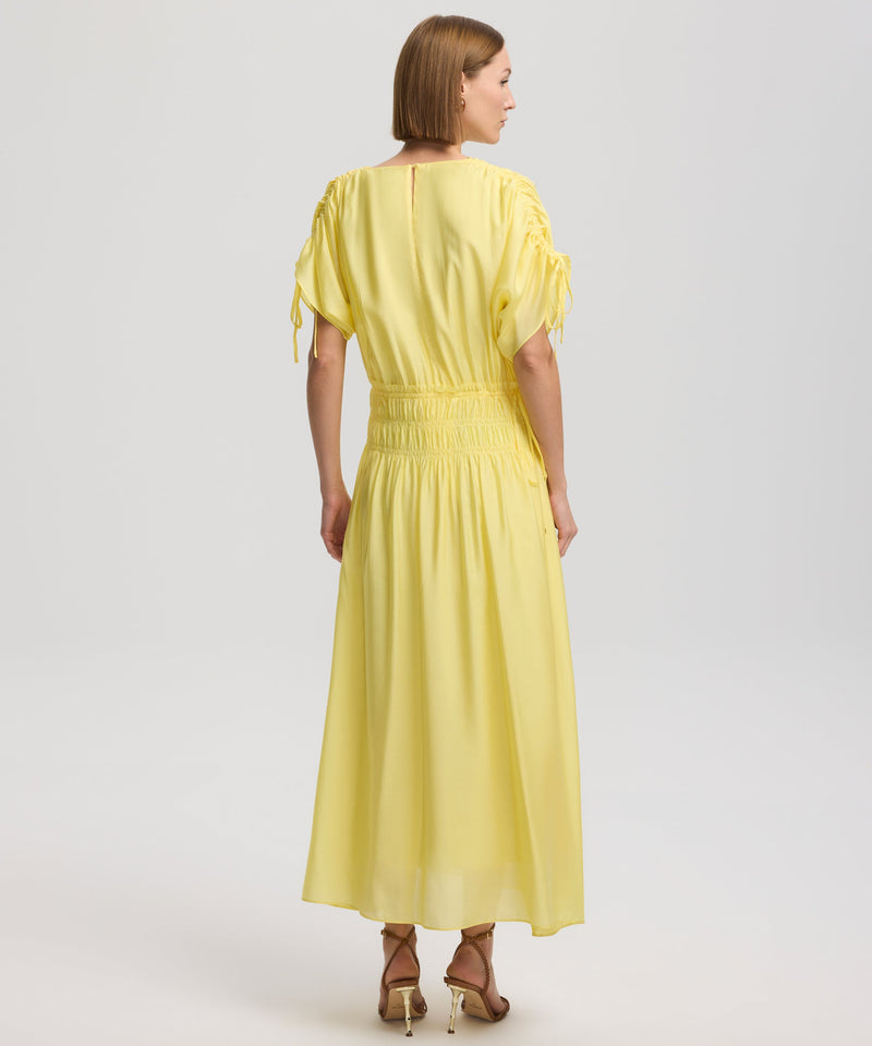Ipekyol Pleated Waist Solid Dress Yellow