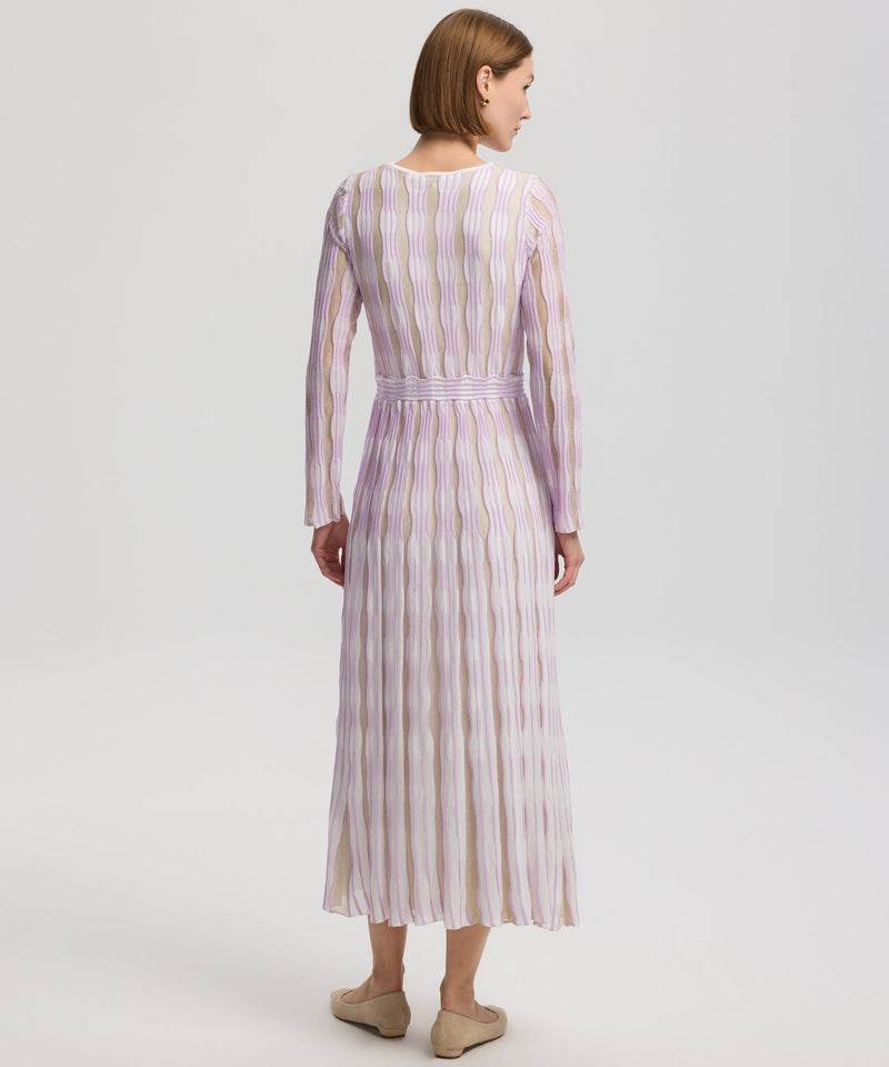 Ipekyol Patterned Knit Long Sleeve Dress Lilac