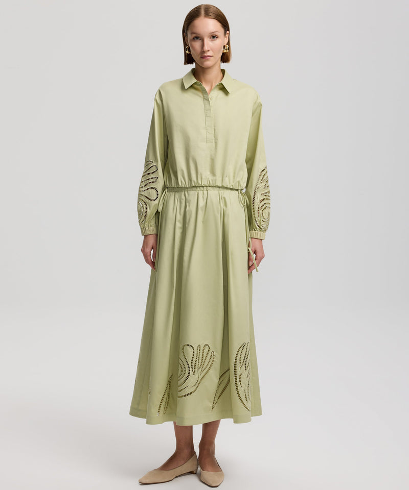 Ipekyol Laser Cut Detail Skirt Light Green