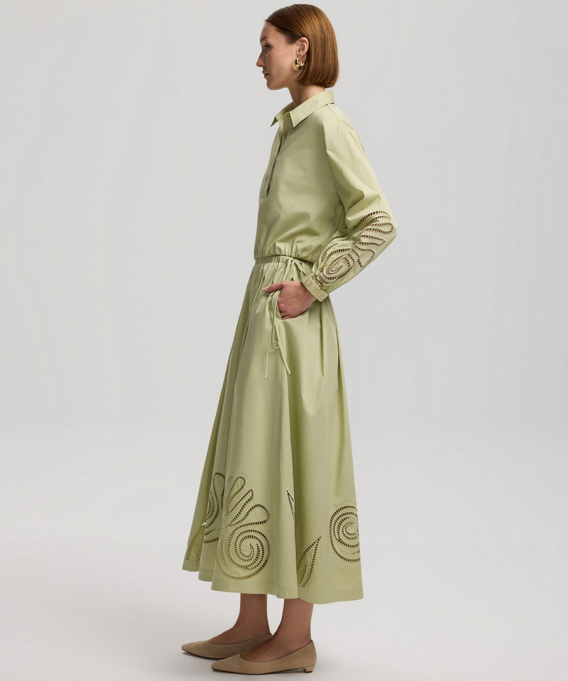 Ipekyol Laser Cut Detail Skirt Light Green