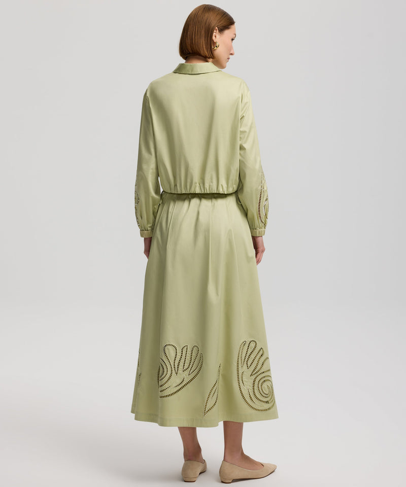 Ipekyol Laser Cut Detail Skirt Light Green