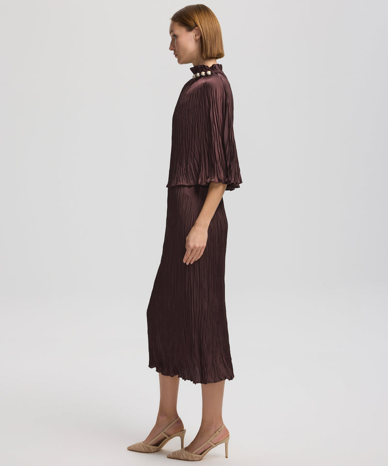 Ipekyol Two-Piece Form Pleated Dress Brown