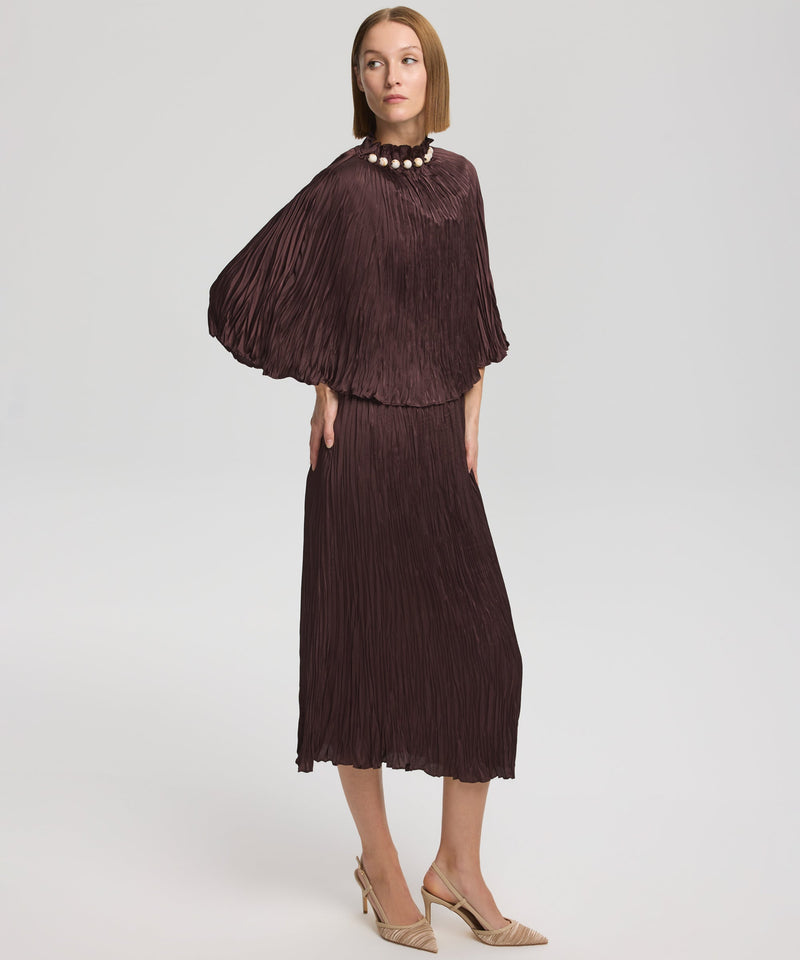 Ipekyol Two-Piece Form Pleated Dress Brown