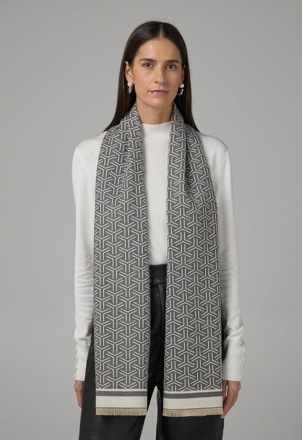 Choice Iconic Intricate Pashmina Scarf Grey